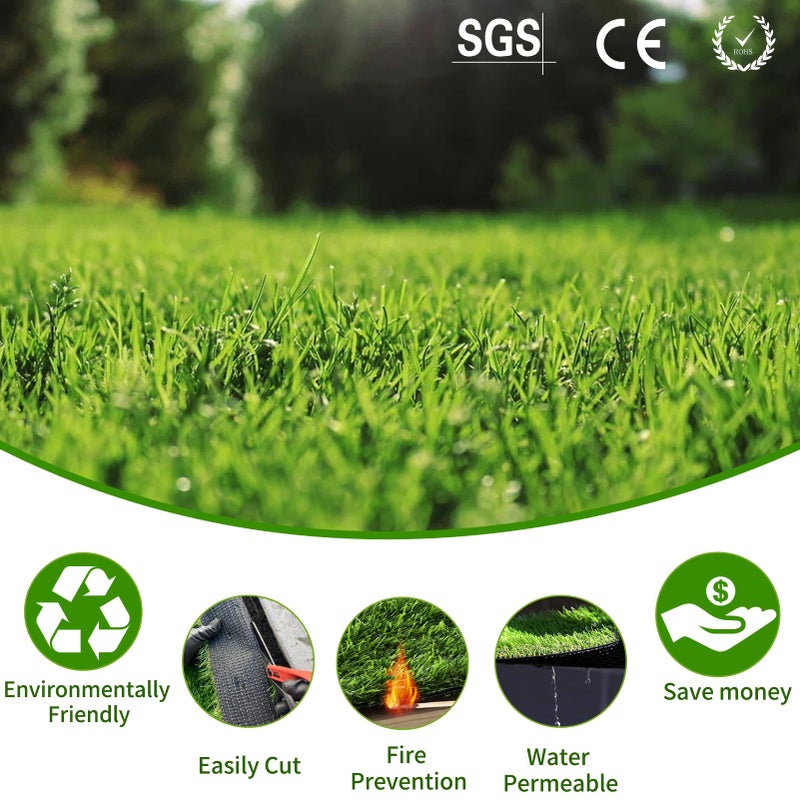 SunVilla Artificial Grass Rug Indoor Outdoor, Realistic Thick Synthetic Fake Grass Mat for Dogs, Garden Lawn Landscape Patio Grass (2 in X 3 in - Sample) - Image 4